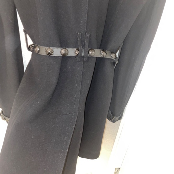 BURBERRY Kensington Black Wool Cashmere Double Breasted Trench Size 4 - Picture 6 of 15